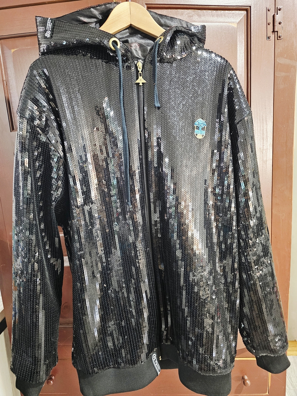 Lrg Black Sequin Streetwear Zip Hoodie Jacket
